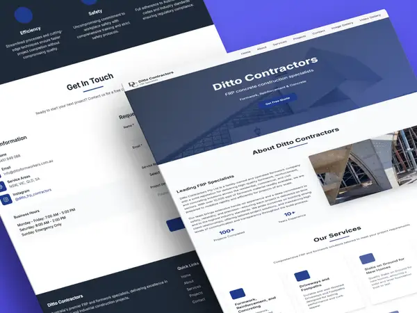 Ditto Contractors website